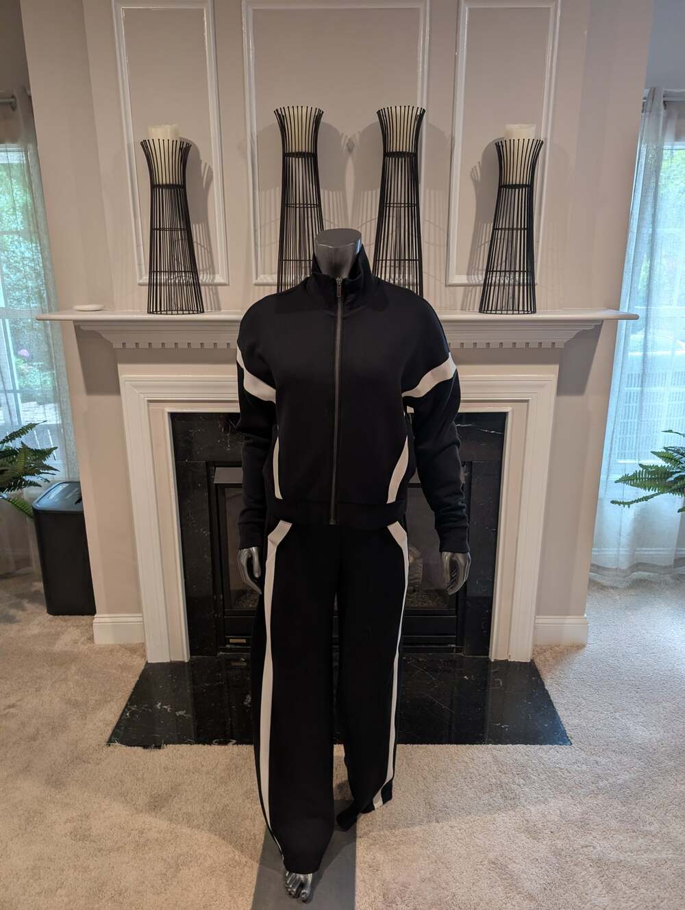 Spanx Women's AirEssentials Track Jacket & Pants Set Black Size M / S Tall